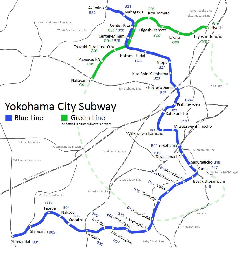 Yokohama metro haritası