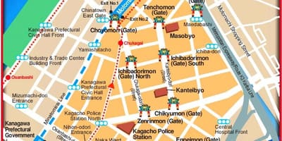 Yokohama ve Tokyo haritası 